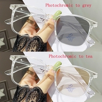 Lunettes de soleil photochromiques anti-radiation anti-lumière bleue carrées à transition pour adultes unisexe