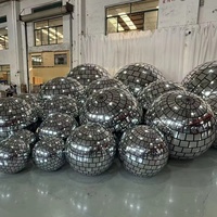 Ballon miroir gonflable géant en PVC réfléchissant doré - Décoration de fête intérieure/extérieure - Taille 0,4m-3m