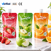 Pochette souple personnalisée en PE de qualité alimentaire avec bec verseur, imprimée, écologique, résistante à l'humidité, pour jus de fruits et boissons