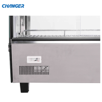 120L Acier Inoxydable Comptoir Gâteau Affichage Réchauffeur Boulangerie Vitrine Chauffée Alimentaire Vitrine Chaude Commercial