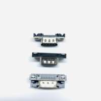 Conector DB9 macho hundido horizontal negro de una sola fila Conectores D-Sub de puerto serie RS232