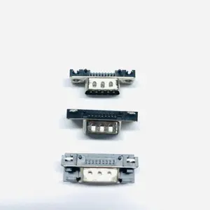 Porta Serial RS232 Preto Horizontal Single-Row Afundado Masculino Db9 Conector