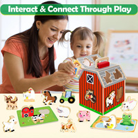 Jouets de ferme en bois Montessori pour bébés, jeu d'association de formes d'animaux, puzzle éducatif précoce pour enfants