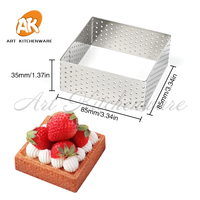 AK H2cm 3.5cm Rond Ovale Plus Haut En Acier Inoxydable Perforé Tarte Française Anneau Moule Mousse Gâteau Anneau Pâtisserie Four Outil De Cuisson Boulangerie