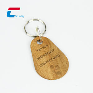 Etiqueta Médica de Contacto de Emergencia con Control de Acceso a Prueba de Agua, Llavero de Madera NFC para Grabar - Product Image 2