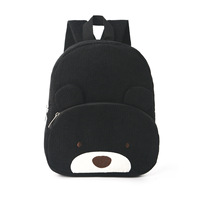 Sac à dos décontracté en velours côtelé avec logo brodé en forme d'ours, fermeture éclair, filet, pour l'école, en peluche personnalisée en forme de renard, cadeau d'anniversaire