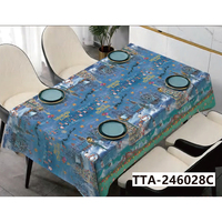 Nappe de Noël rectangulaire en plastique lavable, imperméable et anti-taches pour les fêtes de famille, les réceptions de réveillon et la maison festive