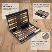Set Backgammon Kayu 15-Inci Papan Lipat Besar Permainan Perjalanan Portabel Permainan Papan Klasik untuk Dewasa & Anak-Anak Hadiah Sempurna