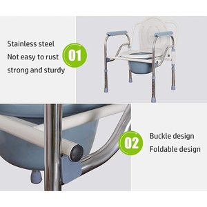 Asiento de Inodoro Elevado Plegable y Ajustable con Reposabrazos <span class=keywords><strong>para</strong></span> Terapia Física y Rehabilitación, <span class=keywords><strong>para</strong></span> Personas Mayores y con Discapacidad - Product Image 6