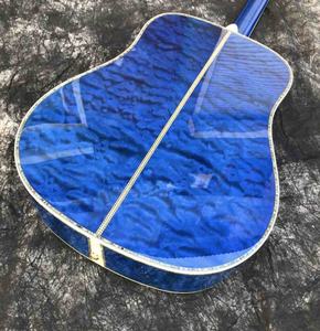 41 "agua ondulación Arce abulón ébano diapasón azul abeto superior tipo D guitarra acústica con 2 pastillas dobles EMS envío gratis - Product Image 6