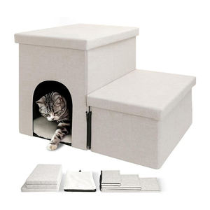 57*43*38cm Duurzame Moderne Stoffen Binnenhuis Multifunctionele Opvouwbare Verstelbare Honden Katten Kleine Dieren Opberg Huisdieren Trap Ladder - Product Image 1