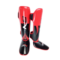 BN jambières en cuir PU protège-tibias de boxe protège-cheville MMA Muay Thai entraînement jambières légers coups de pied protège-tibias