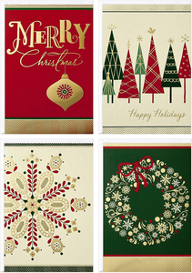 Ensemble de cartes de vœux de Noël personnalisées en feuille d'or, cartes Père Noël, cadeaux de Noël faits à la main, cartes de Noël rétro, cartes de vœux vierges - Product Image 3
