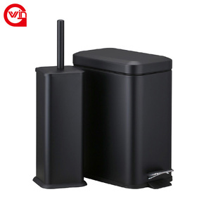Set Bagno con Portascopino WC in Ferro da 5L con Pedale e Cestino Rifiuti a Pedale - Product Image 4