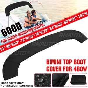 Housse de protection pour bimini top 4 BOW, 600D, imperméable, anti-UV, anti-poussière, pour bimini top de bateau, housse de rangement pour auvent - Product Image 1