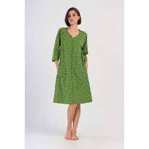 ชุดเดรสสเวตเตอร์มีกระเป๋าซิปแขน 3/4 สำหรับผู้หญิง XXL แฟชั่นสวมใส่สบายๆ ที่บ้าน - Product Image 4