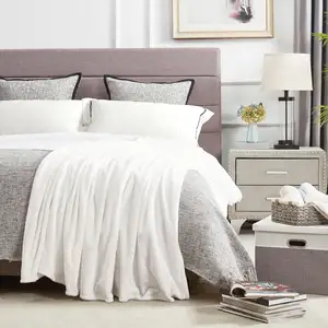 Custom Decorative Solid Lightweight Velvet Super Soft Micro Plush Flannel Fuzzy Fleece White <strong>Throw</strong> Blanket <strong>for</strong> Couch Sofa - Product Image 5