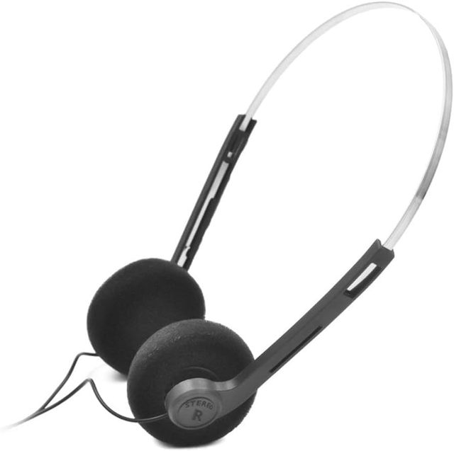 Black Retro Over-Ear Wired Earphones Mini Stereo Lightweight Headphones with Cord,Hi-Fi Stereo Headset Vintage Headset Earbuds