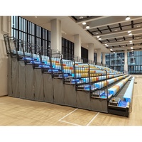 Système de gradins télescopiques électriques avec éclairage LED, gradins rétractables pour gymnase intérieur, bancs personnalisables en taille et couleur, gradins de stade