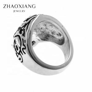 Bagues Hip Hop Crâne et Squelette pour Hommes, Bijoux Authentiques en Acier Inoxydable, Vente en Gros - Product Image 3