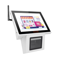 Comprobador de precio automático táctil de Color blanco Android de 8 pulgadas con escáner de código de barras Qr 1D/2D, comprobador de precios de supermercado de montaje en pared
