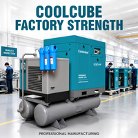 Compresseur d'air refroidi par air lubrifié pour découpe laser CNC 15-22kW 16 bars avec sécheur, récepteur et filtration intégrés