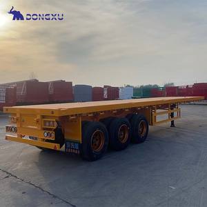 נגרר שטוח 3 סרנים 40 רגל מכולה שטוחה משטח שטוח למכולות סמי-טריילר - Product Image 5