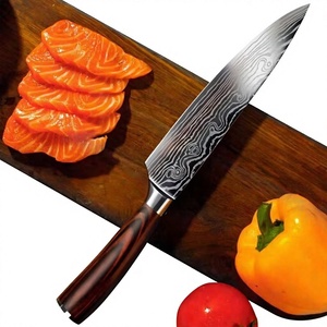 Couteaux de chef en acier Damas de haute qualité, faits à la main, avec manche en bois, style japonais, en vente à bas prix - Product Image 3