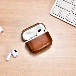 Hộp Sạc Tai Nghe Không Dây Bằng Da Thật Chống Sốc Cổ Điển Trung Quốc Tốt Nhất Cho Vỏ Airpod 3