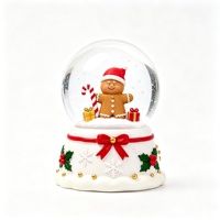 Globo de Nieve de Resina con Dibujos Animados Navideños, Figura de Animal Adorable, Adorno de Bola de Nieve, Recuerdo Navideño, Regalo, Decoración para Mesa del Hogar