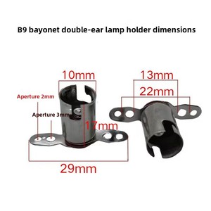 <span class=keywords><strong>Support</strong></span> de lampe à baïonnette <span class=keywords><strong>BA9S</strong></span> B9 en métal avec prise à 2 broches pour voyant d'instrument de tableau de bord de voiture - Product Image 2