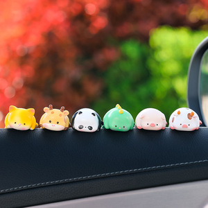 Cute Animal Plush Figurines Resin Car Interior Decorations For Women Girls Gift - Product Image 1