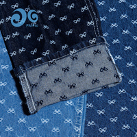 Tissu Denim Jacquard à Mini Nœuds Intégrés M3448-07, Motif Ruban Dense, En Stock pour Vêtements Chic Homme Femme