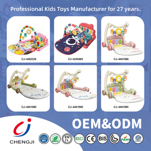 Tapis d'éveil multifonctionnel en plastique Chengji 2-en-1 avec <span class=keywords><strong>piano</strong></span> à pédales et jouet éducatif pour bébé, tapis de gym souple pour la cognition sensorielle - Product Image 4