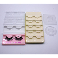 ET5 vente en gros, plateau de cils blanc transparent rose régulier, plateau de cils, faux cils et outils