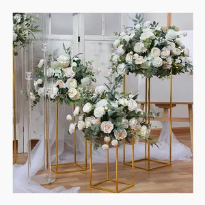 LY23 Wedding fornitore 40-50cm centrotavola di piombo strada artificiale fiore palla per stand di seta decorativa