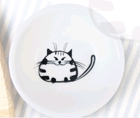 Petit plat en céramique de style japonais avec motif de dessin animé pour chat Assiette jetable pour sauce et vinaigre pour fêtes pour chats