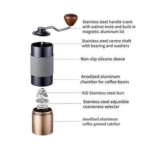 Moulin à café manuel en acier inoxydable, grande capacité, Portable, Commercial, Espresso, broyeur <span class=keywords><strong>de</strong></span> grains, vente en gros - Product Image 4