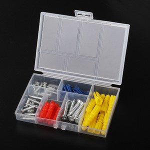 Plastic <b>Tool</b> <b>Box</b> With 6 Compartments For Screw Organization Portable Storage Case Rectangular Latch Closure - Product Image 1