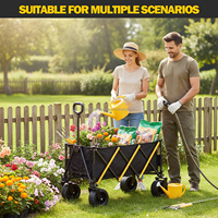 Chariot pliable 130l / 150l avec roues universelles silencieuses, chariot utilitaire robuste pour le shopping