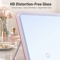 Miroir de maquillage de table à éclairage LED rechargeable avec câble USB Greenfrom, grossissement 1X