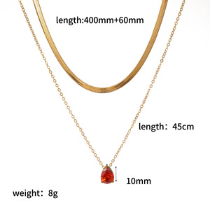 레이어링 쇄골 체인 컬러풀 지르콘 12월 금 탄생석 목걸이 여성용 - Product Image 5