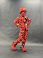Funtoys Costume de danseur de scène avec miroir réfléchissant pour femmes Costume d'homme avec miroir de haute qualité Costume féminin Costume masculin