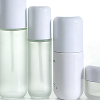 Ensemble d'emballage de soins de la peau en plastique PETG personnalisable haut de gamme pompe à Lotion de sérigraphie pour bouteille de shampooing de crème pour le visage