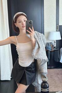 ไม่สมดุล<span class=keywords><strong>ภายใน</strong></span>ด้วยแผ่นหน้าอกเสื้อแขนกุดข้างนอกเพื่อสวมใส่เสื้อกั๊กเซ็กซี่เล็กๆน้อยๆเสื้อผู้หญิงเชือกผูกคอสำหรับเด็กผู้หญิงใส่ในฤดูร้อน - Product Image 3