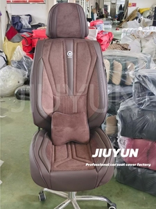 Vente en gros de housses de sièges de voiture en tissu suédé, ensemble complet, housses universelles de sièges de voiture <span class=keywords><strong>5</strong></span> places - Product Image 6