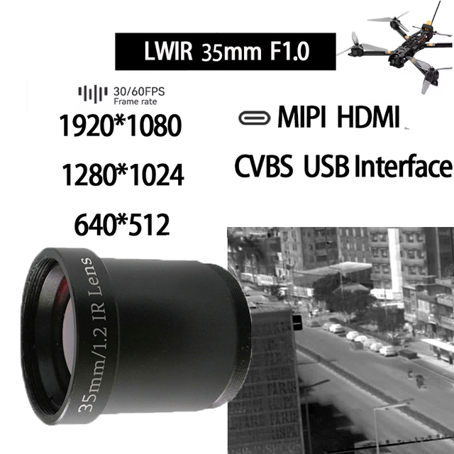 35mm Manual Fixed Focus Lens Cameras Infrared Imaging  Lenses Thermal Imaging Lenses