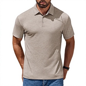 <b>Men's</b> <b>Black</b> Short Sleeve Cotton <b>Polo</b> <b>Shirt</b> With Red Logo Embroidered Front Casual Style Regular Fit Oxford Fabric - Product Image 2