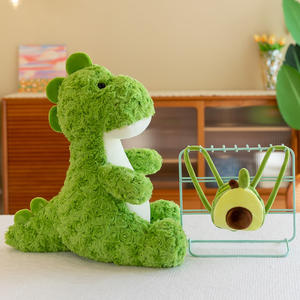 Commercio all'ingrosso trapunta drago Avocado dinosauro peluche fiore spazzola cuscino per dormire per la fidanzata con fodera in rete in magazzino - Product Image 6