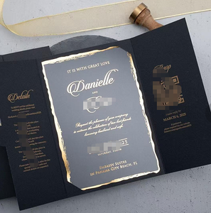 Inviti di Nozze Eleganti in Acrilico Nero con Sigillo in Cera e Busta in Velluto, Stampa Letterpress Ecologica - Product Image 5